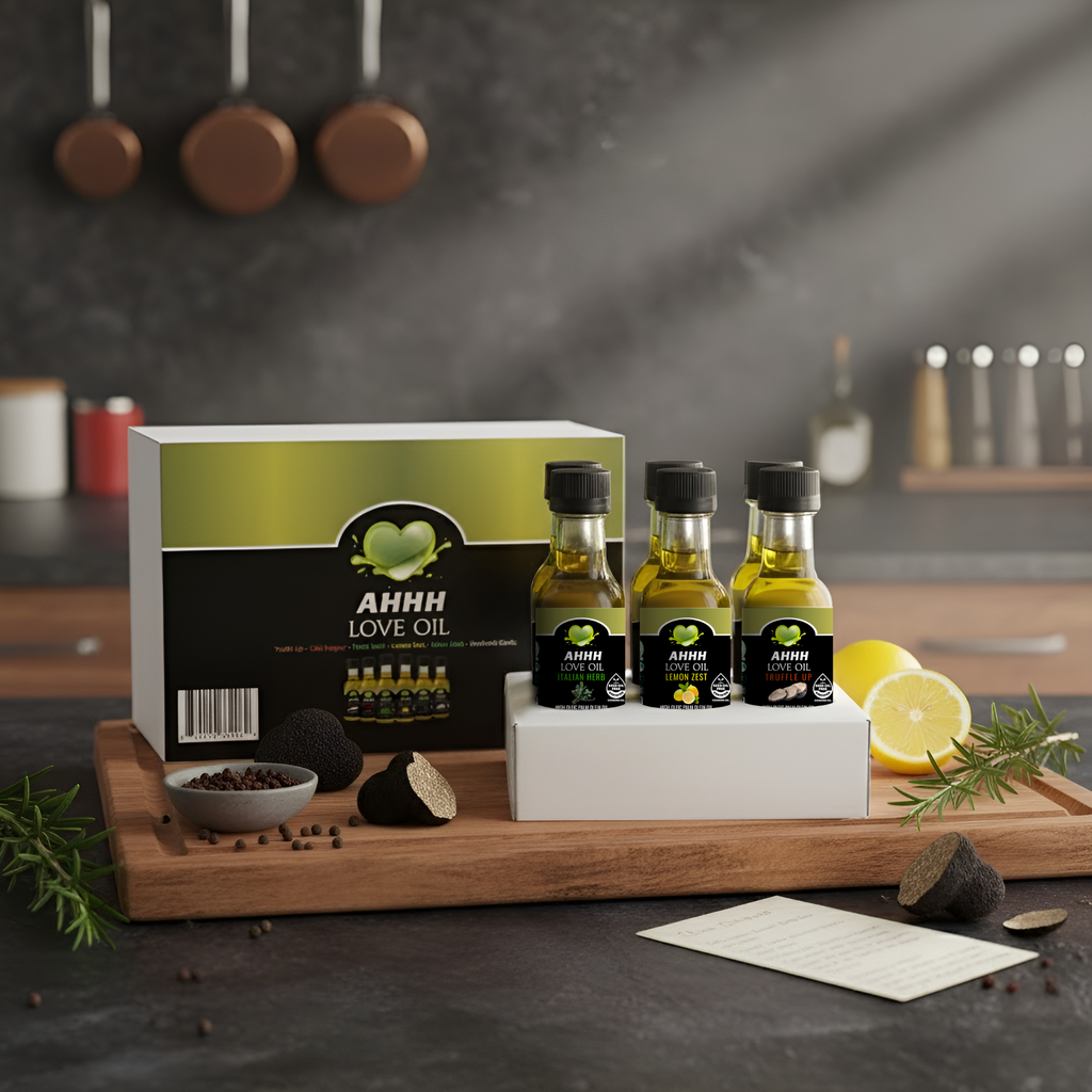 AHHH Love Oil mini 6-pack featuring plant-based high-temperature oils