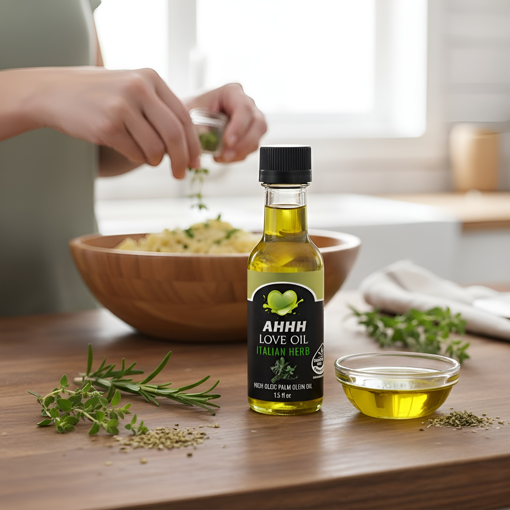 AHHH Love Oil 1.5oz multi-flavor high-heat oil set for clean flavorful meal preparation