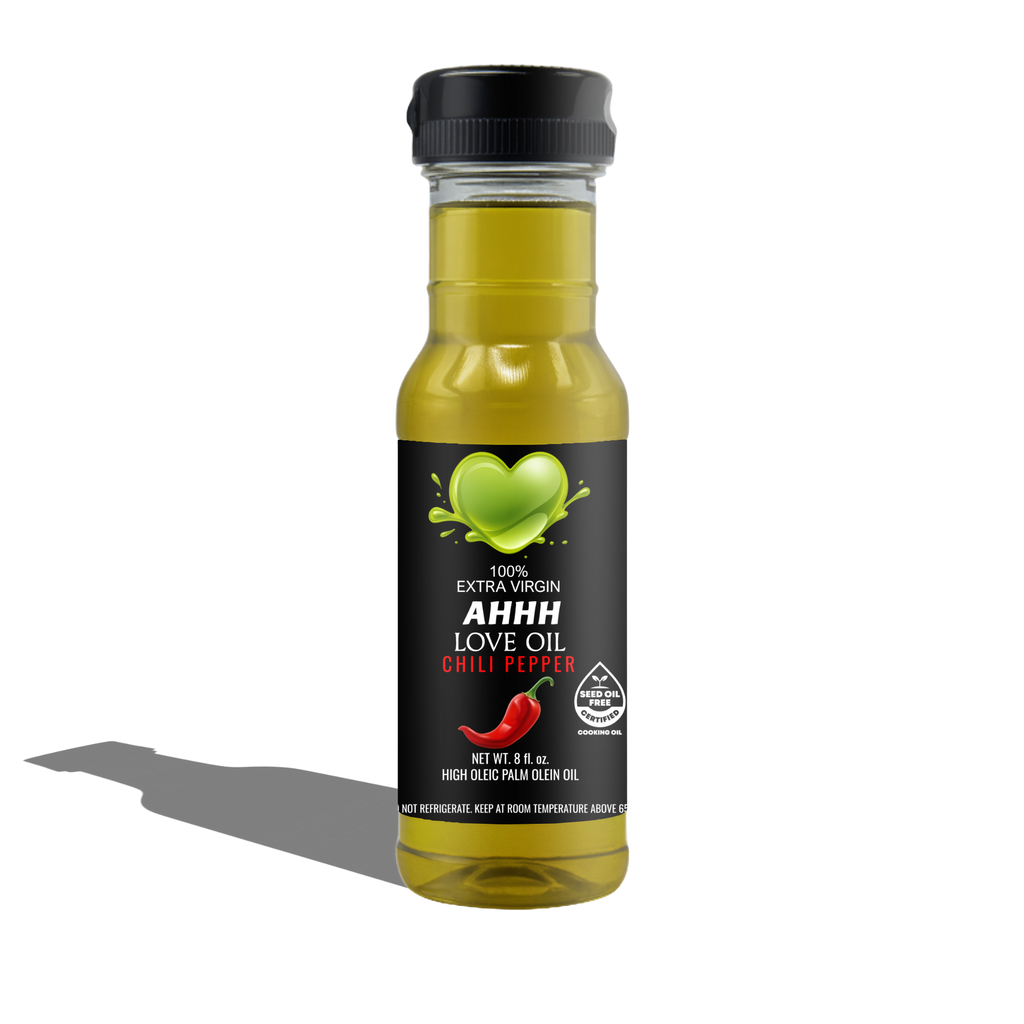 AHHH Love Oil Chili Pepper plant-based high-heat cooking oil with bold spicy flavor