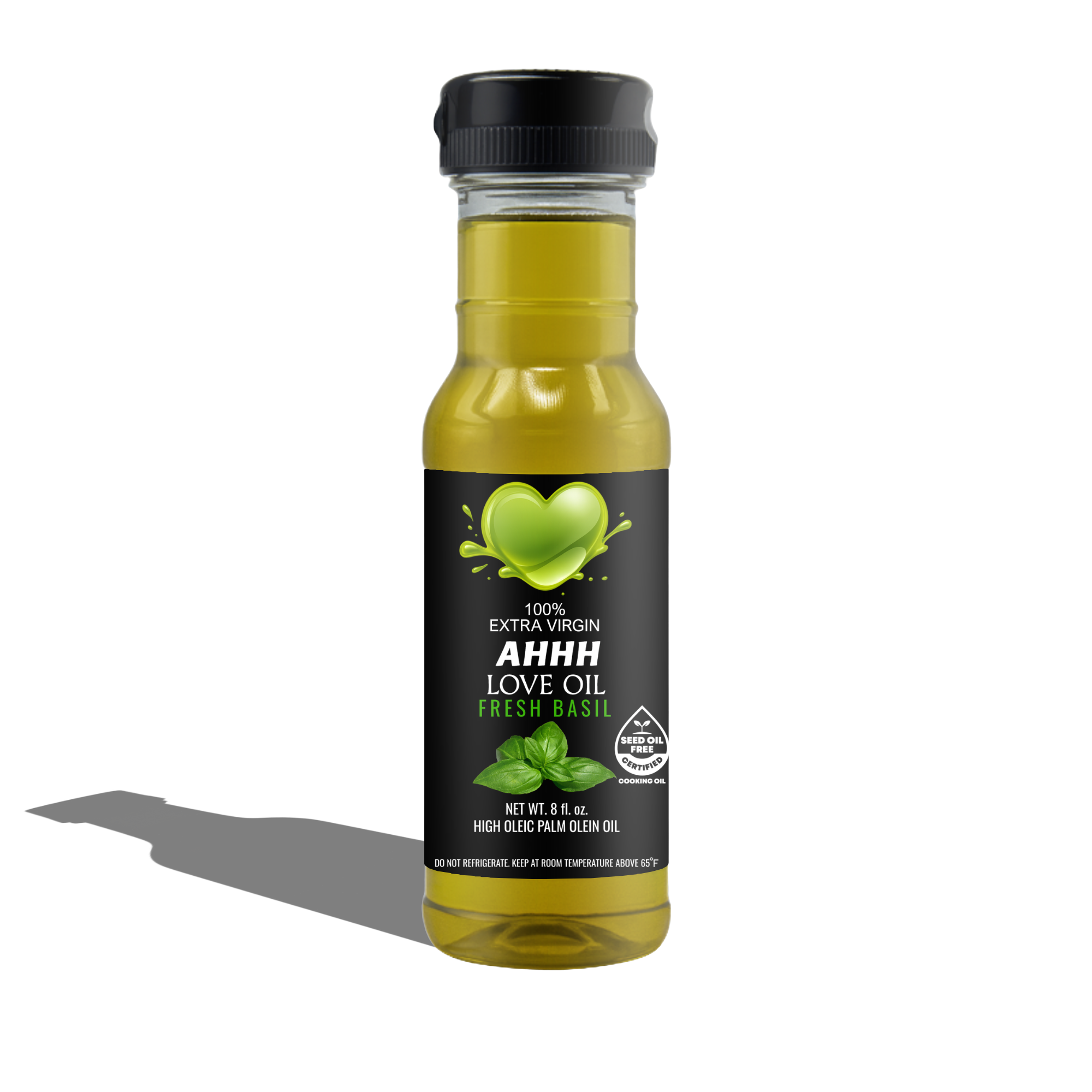 AHHH Love Oil Fresh Basil plant-based high-heat cooking oil with bright herbal flavor