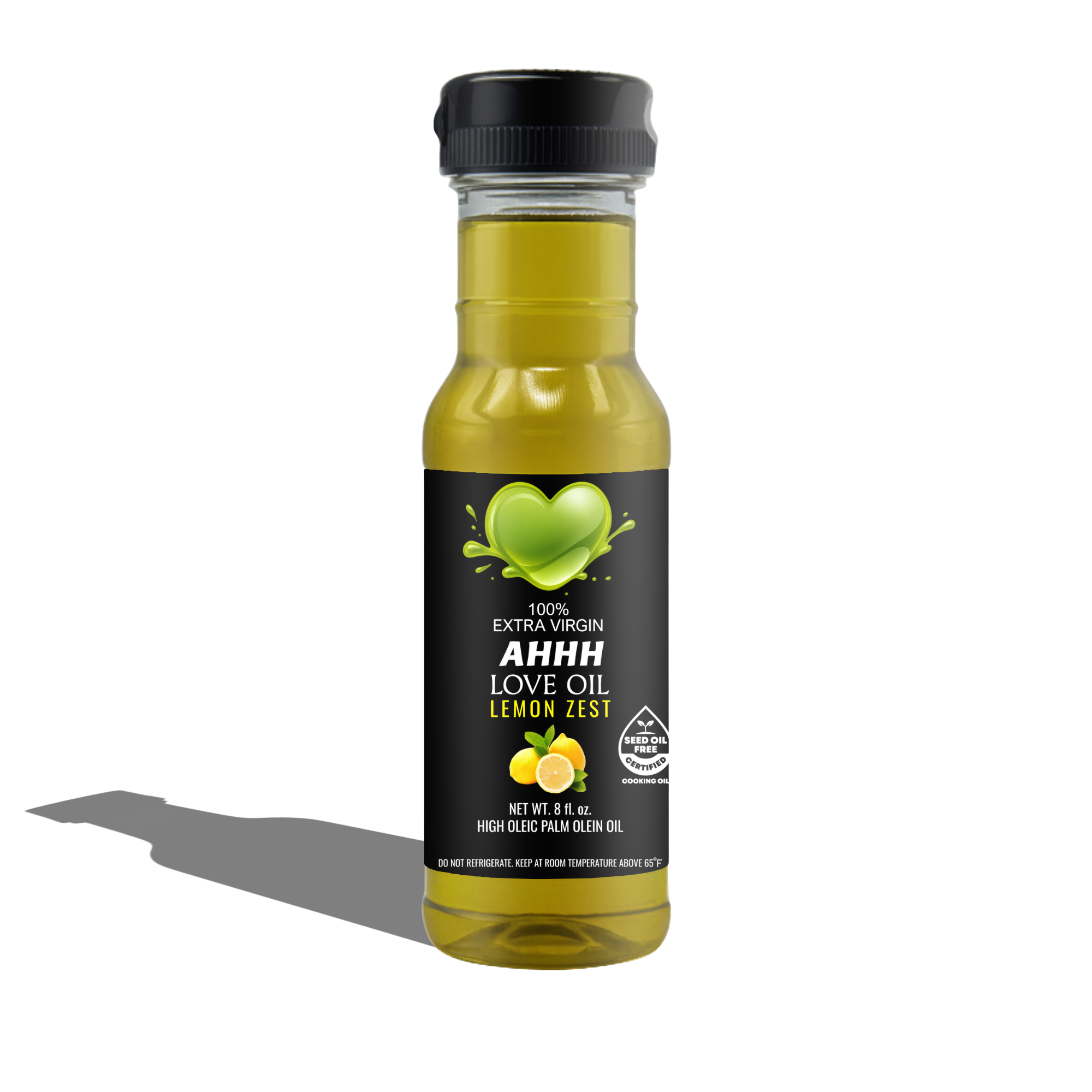 AHHH Love Oil Lemon Zest plant-based high-heat cooking oil with bright citrus flavor